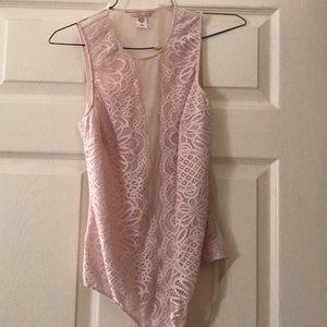 VS pink lace body suit